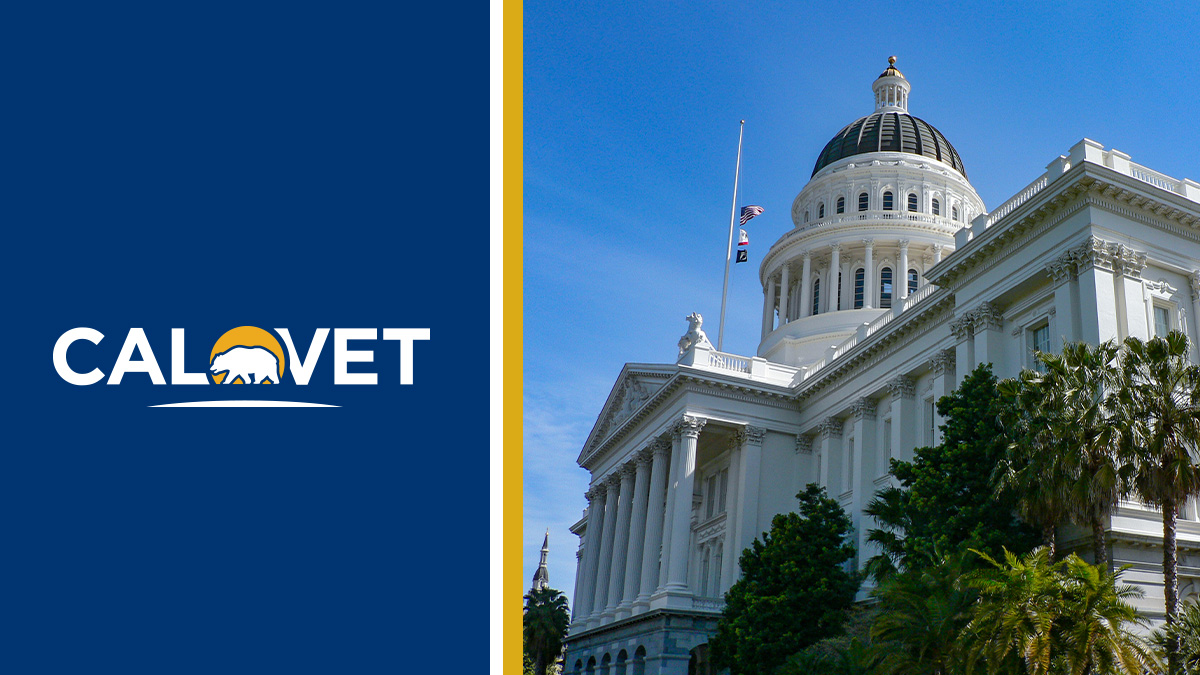 CalVet logo and California State Capitol building.